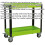 Loops Heavy Duty 2 Level Workshop Trolley - 80kg Per Shelf - Locking Castors - Green 2