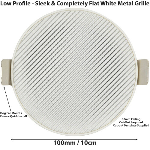 Loops PAIR of 3" Mini Low Profile Ceiling Speaker 8 OHM 2 Way Compact Mount Slim Line 1