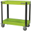 Loops Heavy Duty 2 Level Workshop Trolley - 80kg Per Shelf - Locking Castors - Green 3