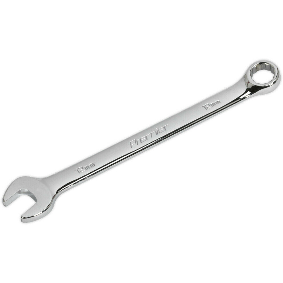 Loops 12Mm Steel Combination Spanner - Long Slim Design Combo Wrench - Chrome Vanadium