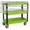Loops Heavy Duty 3 Level Workshop Trolley - 160kg Capacity - Locking Castors - Green 2
