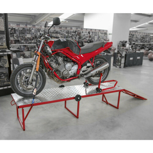 Loops Folding Motorcycle Workbench - 360kg Capacity - 460m Height - Portable Pit Table 2