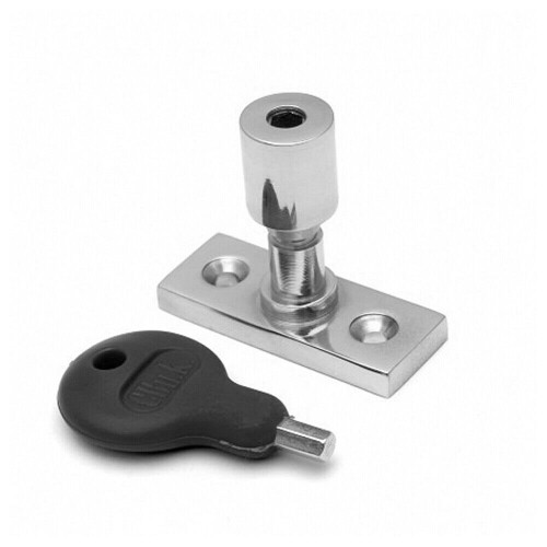Loops Locking Casement Window Stay Pin 28.5mm Fixing Centres Polished Chrome 1