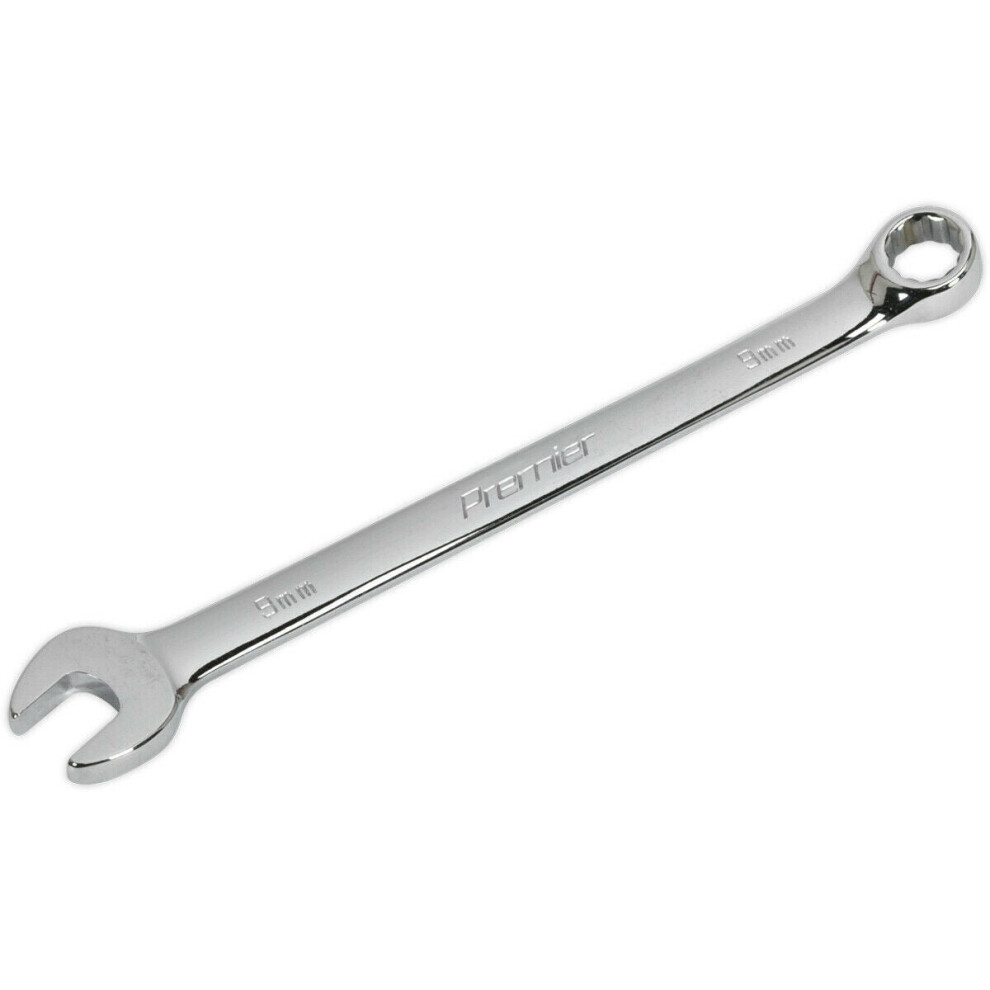 Loops 9Mm Steel Combination Spanner - Long Slim Design Combo Wrench - Chrome Vanadium