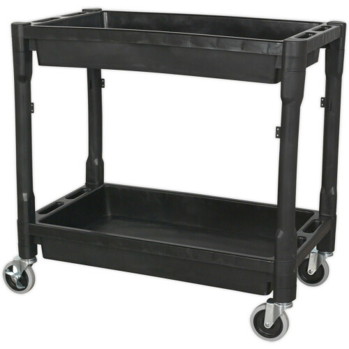 Loops 2 Level Composite Workshop Trolley - 80kg Per Shelf - Impact Resistant Plastic 2