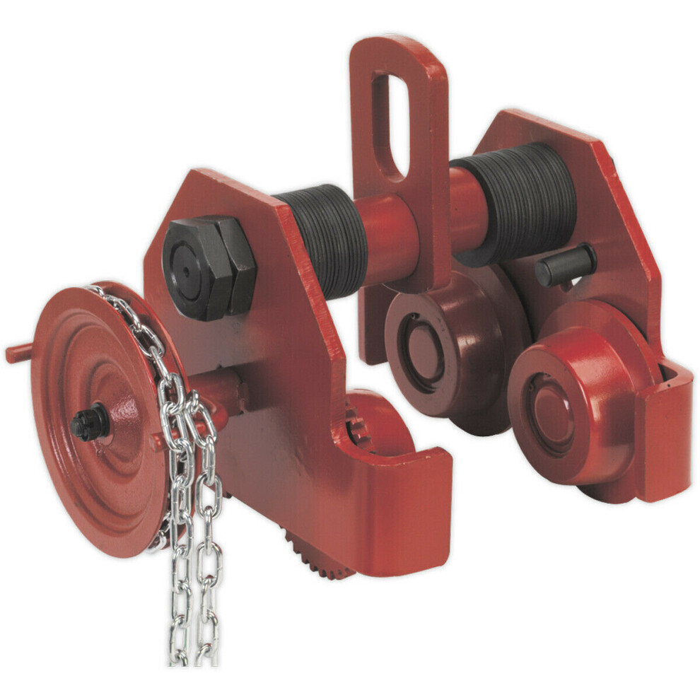 Loops 3 Tonne Geared Trolley - Beam Mounted Lifting Point - I-Beam Rsj Trolley