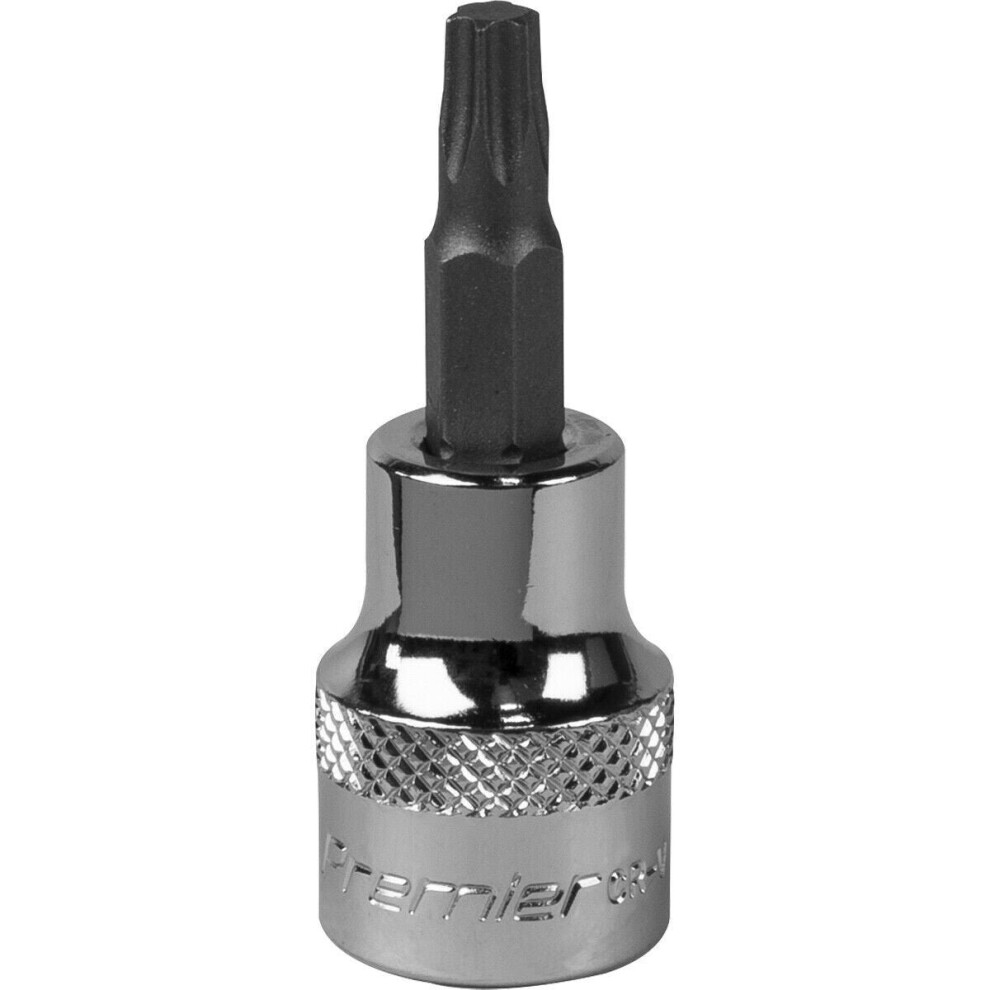 T27 TRX Star Socket Bit - 3/8" Square Drive - PREMIUM S2 Steel Head Knurled Grip