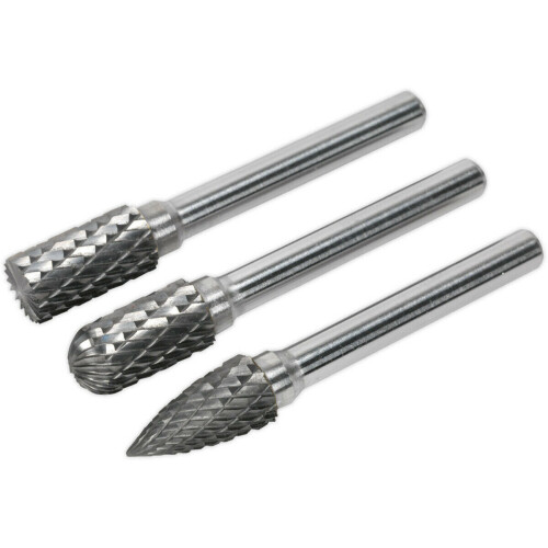 Loops 3 PACK - 10mm Tungsten Carbide Rotary Burr Bits Set - VARIOUS Cutting Heads