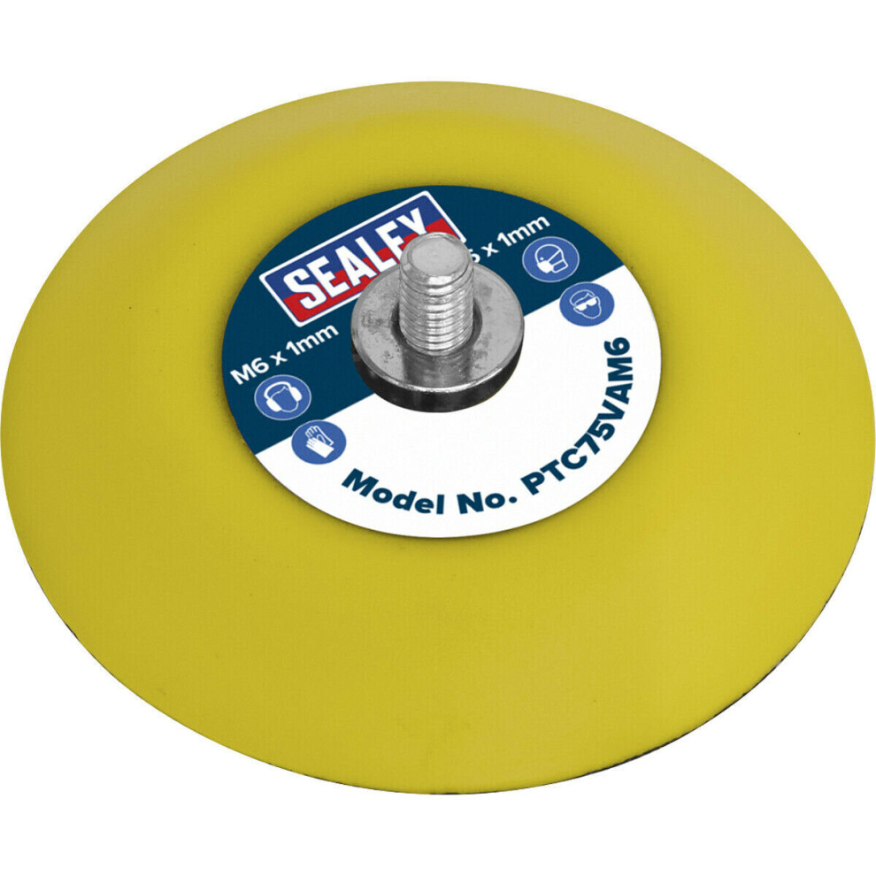 71Mm Hook And Loop Backing Pad - M6 X 1Mm Thread - Angle Grinder Backing Disc 5056524296288