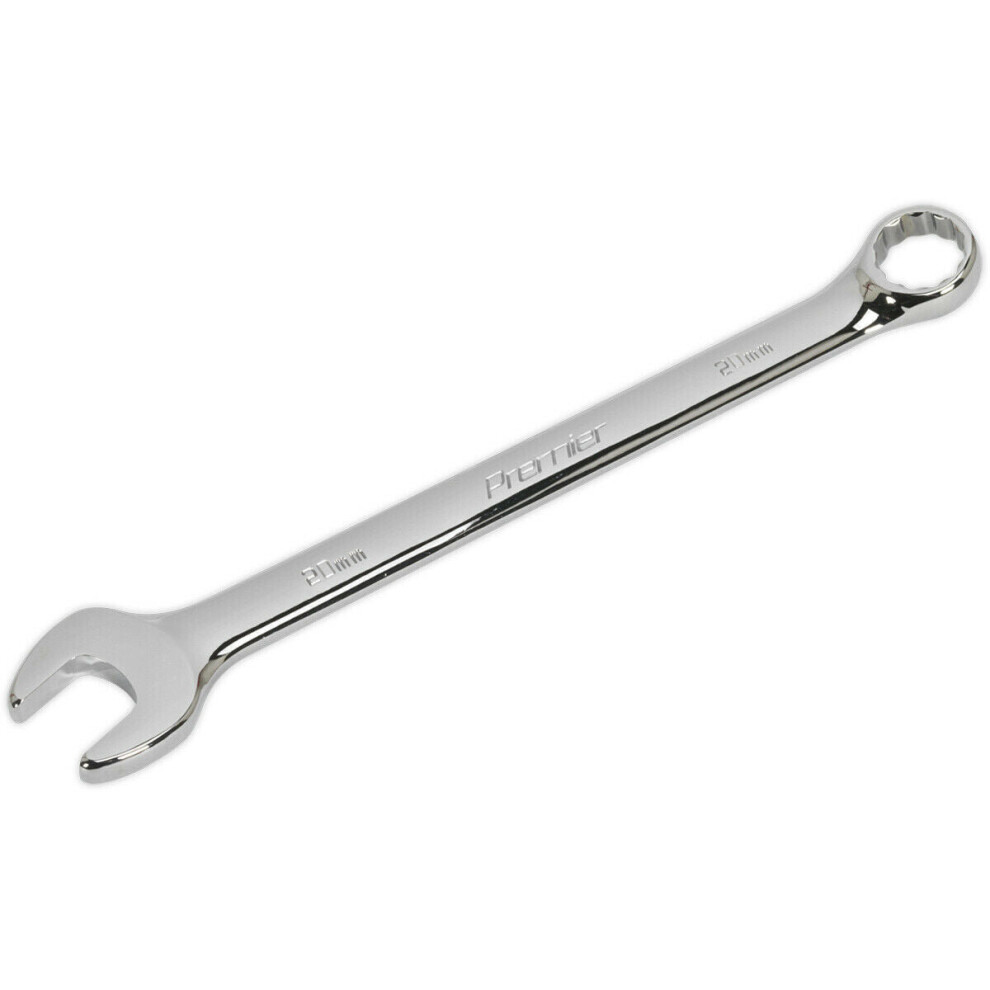 20mm Steel Combination Spanner - Long Slim Design Combo Wrench - Chrome Vanadium