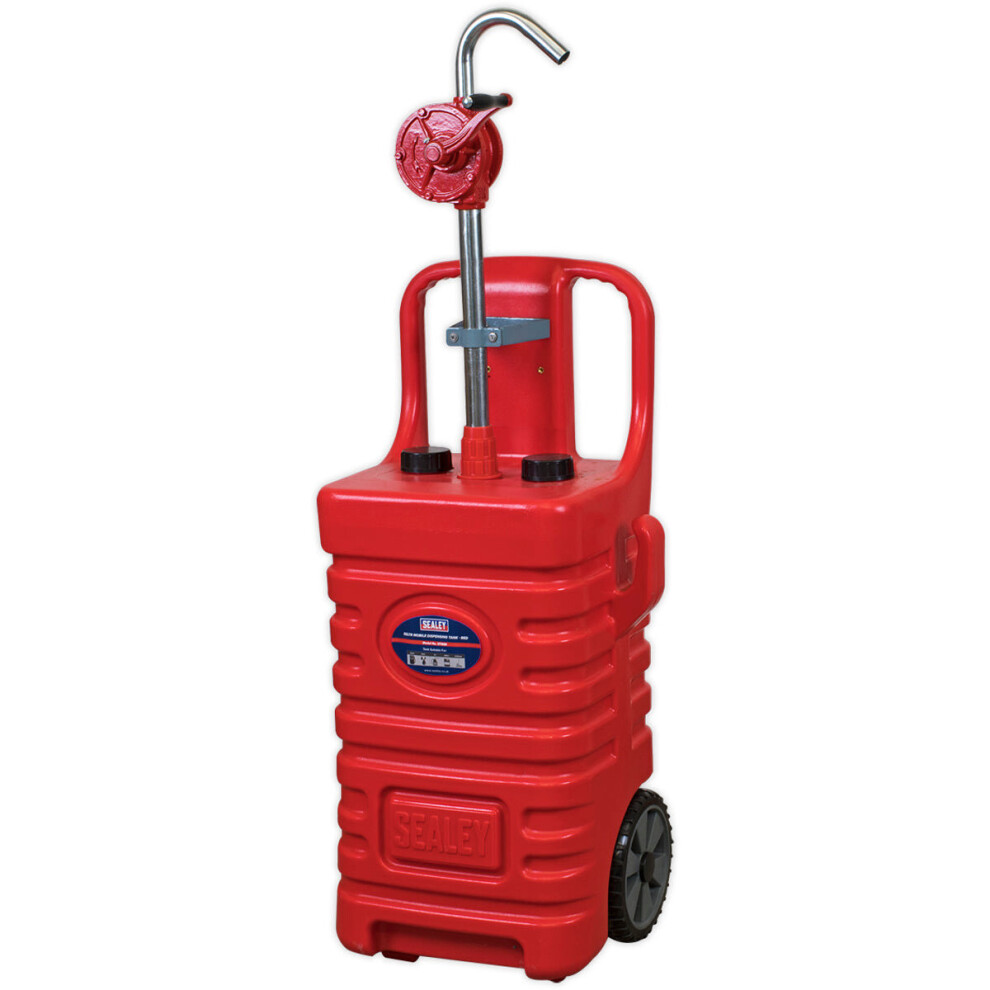 55L Portable Dispensing Tank with ys10332 Oil Pump - 2" BSP Thread - Wheeled