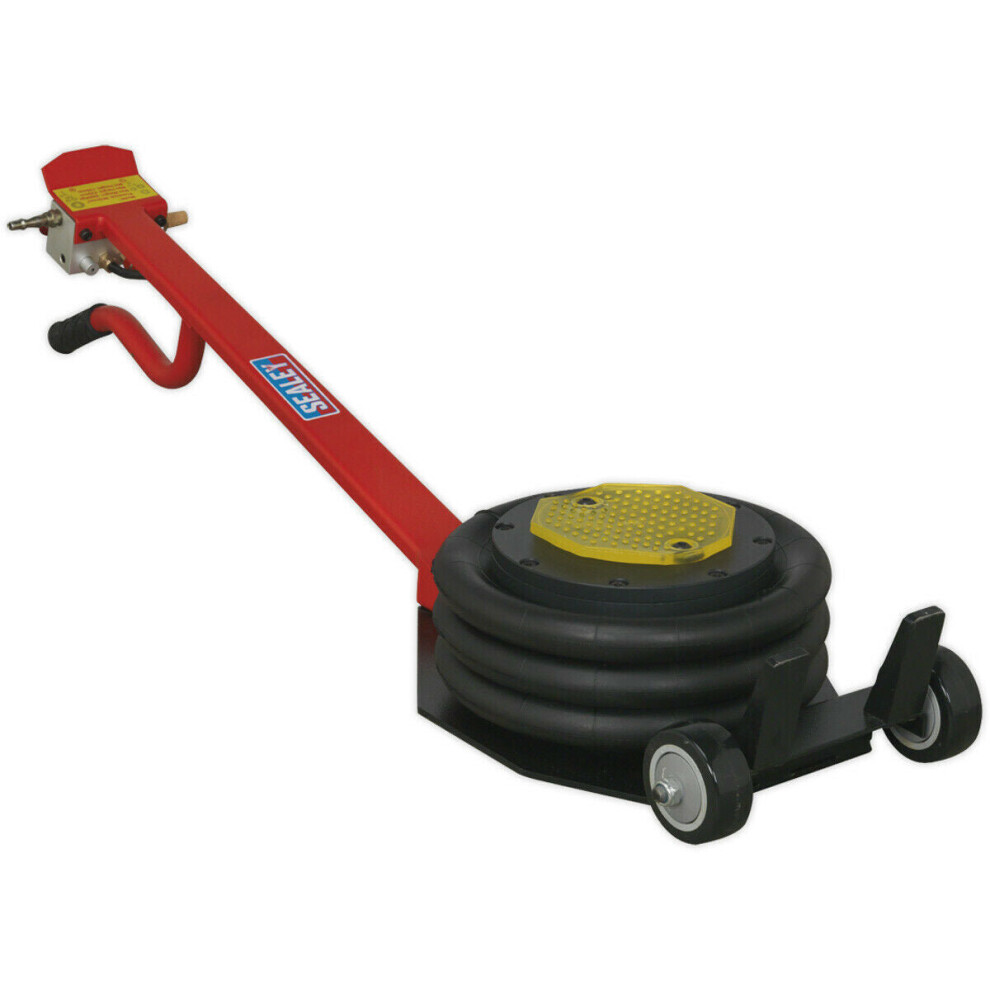 3 Tonne Air Operated Fast Jack - Three Stage Lift - Long Handle & Wheels