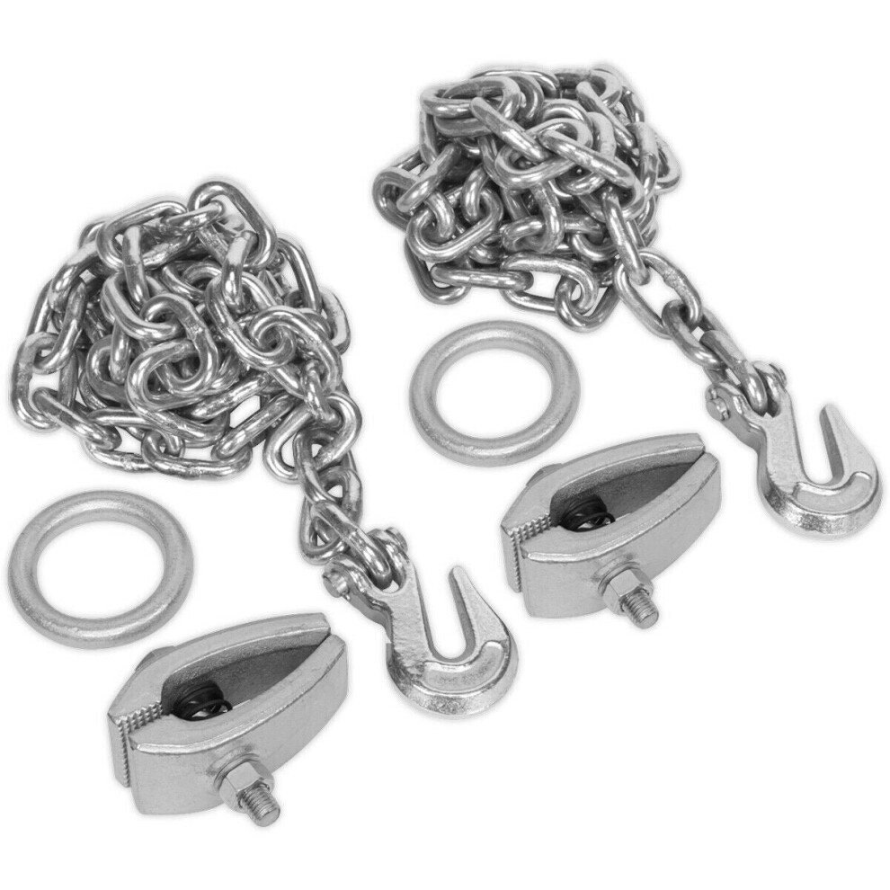 2 PACK 2m Pull Ram Chain Kit - Hook & Heavy Duty Pull Clamp - For ys06657