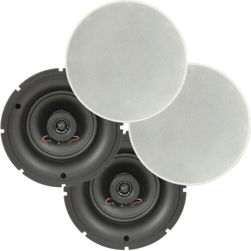 Loops 4 Pack PRO 6.5" 80W Low Profile Ceiling Speakers 2 Way Wall Mount Slim Line 2