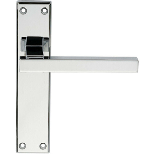 Loops Door Handle & Latch Pack Chrome Straight Rounded Bar on Screwless Round Rose 2