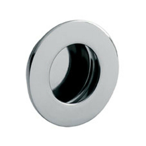 Loops Circular Low Profile Recessed Flush Pull 80mm Diameter Bright Stainless Steel 1
