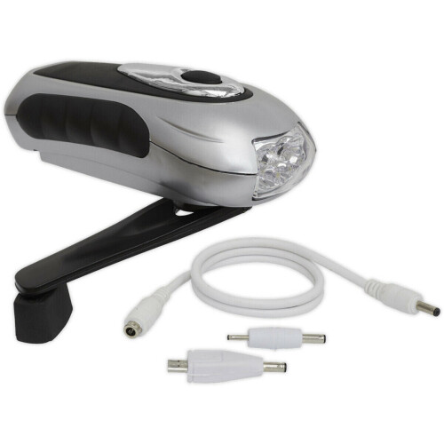 Loops Three LED Rechargeable Wind-Up Torch - Two Brightness Levels - Micro USB
