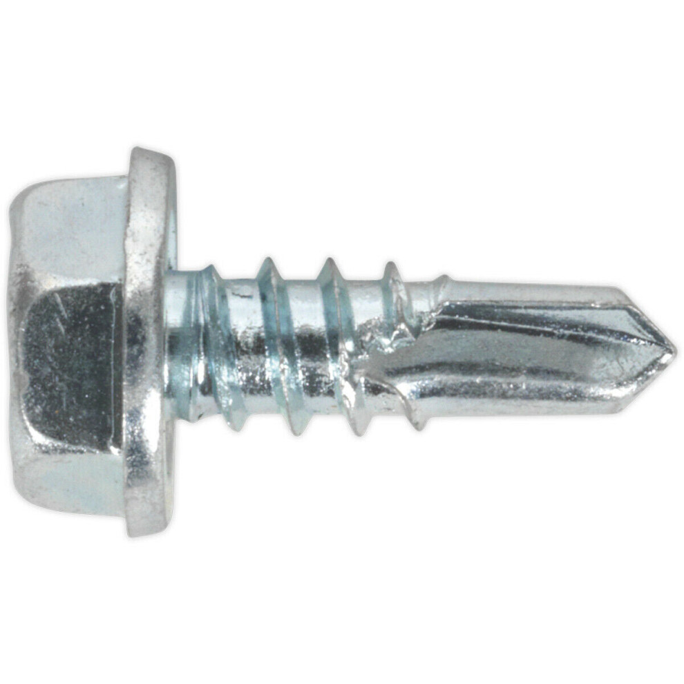 100 PACK 4.8 x 13mm Self Drilling Hex Head Screw - Zinc Plated Fixings Screw