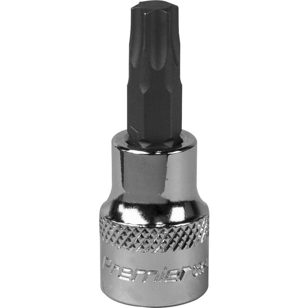 T45 TRX Star Socket Bit - 3/8" Square Drive - PREMIUM S2 Steel Head Knurled Grip