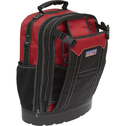 Loops 390 x 200 x 490mm Tool Backpack - RED Strong Multi Pocket Portable Tool Storage