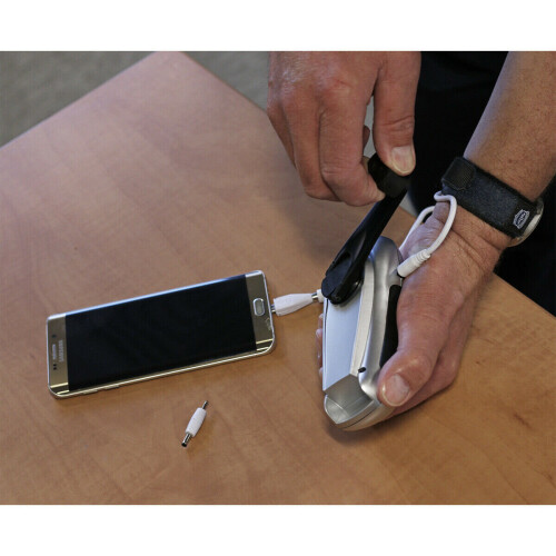 Loops Three LED Rechargeable Wind-Up Torch - Two Brightness Levels - Micro USB 2