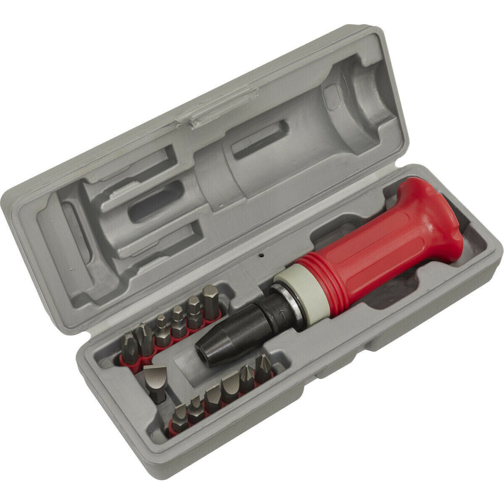 Loops 15 Pack Heavy Duty Impact Driver Set - Manual Tight Screw Remover Hammer Strike