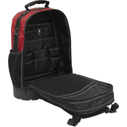 Loops 390 x 200 x 490mm Tool Backpack - RED Strong Multi Pocket Portable Tool Storage 2