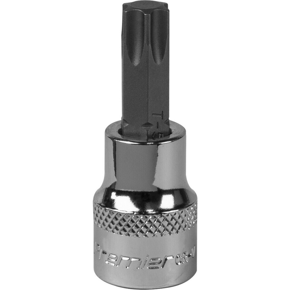 T50 TRX Star Socket Bit - 3/8" Square Drive - PREMIUM S2 Steel Head Knurled Grip