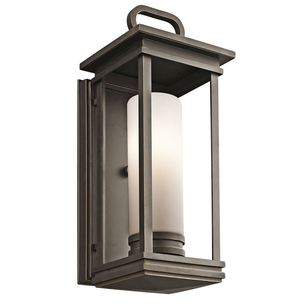 Loops Outdoor Ip44 Wall Sconce Rubbed Led E27 60W Bulb Outside External Light/Bronze