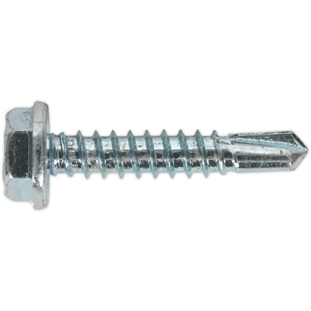 100 PACK 4.8 x 25mm Self Drilling Hex Head Screw - Zinc Plated Fixings Screw