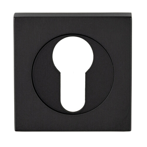 Loops Square Euro Profile Escutcheon 52 x 52mm Concealed Fix Matt Black 2