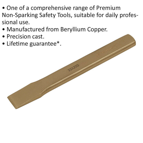 Loops Non Sparking Flat Chisel - 22mm x 220mm - Precision Cast - Beryllium Copper 1