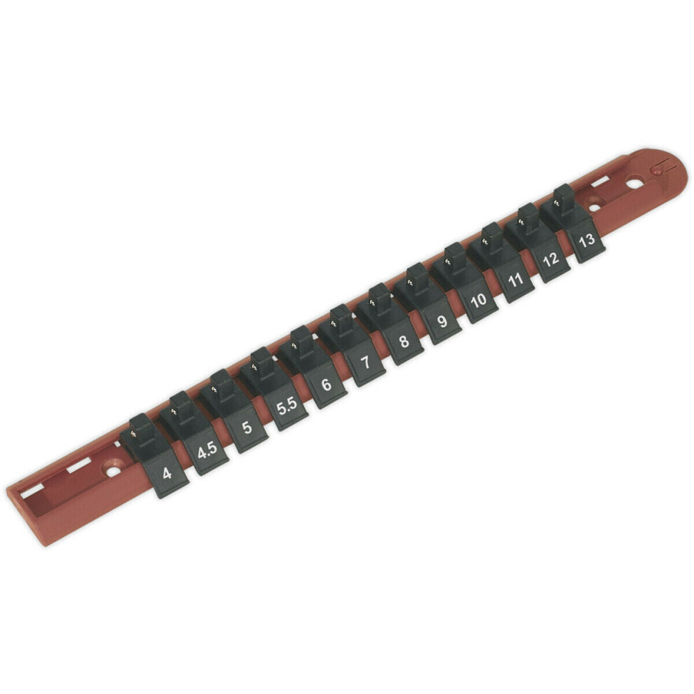 1/4" Square Drive Bit Holder - 12X Socket Capacity - Retaining Rail Bar Storage 5056524240779