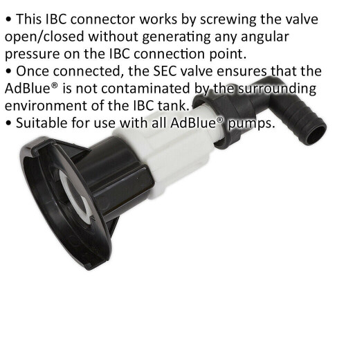 Loops AdBlue IBC Connector - SEC Valve - Compatible with AdBlue Pumps - Open Close 1