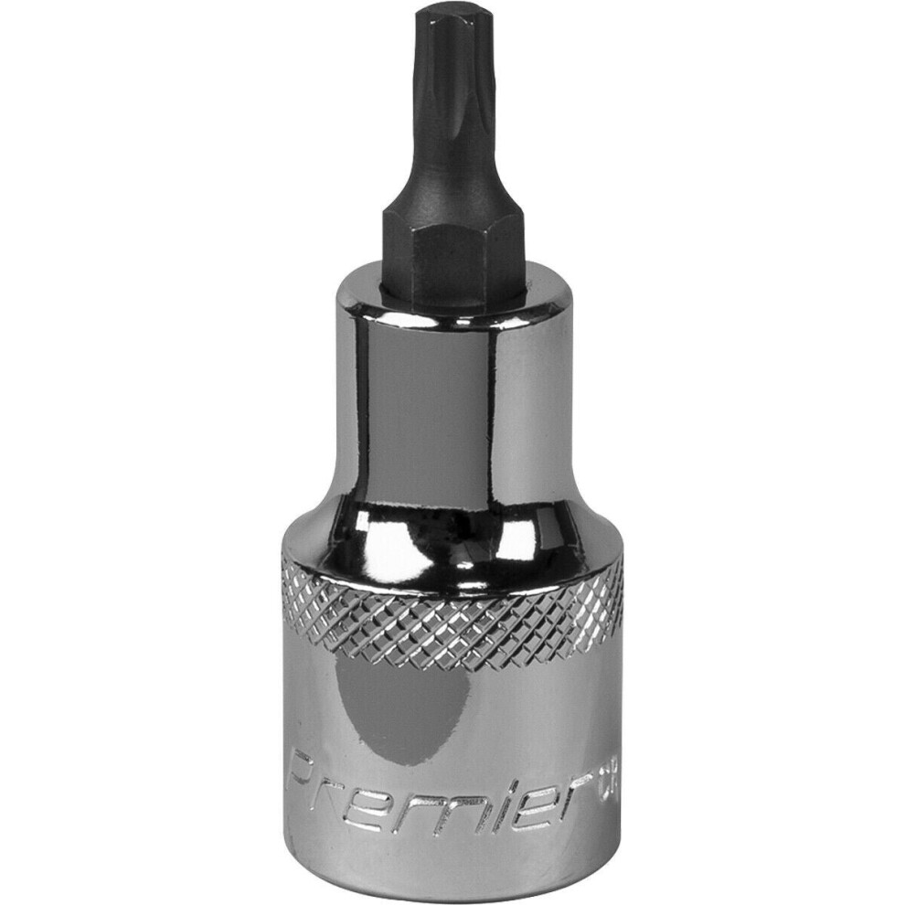 T27 Trx Star Socket Bit - 1/2" Square Drive - Premium S2 Steel Head Knurled Grip 5056581912527