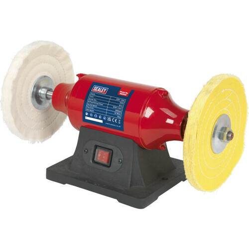 Loops 200mm Bench Mounted Buffer & Polisher - 550W Motor - Fine & Coarse Wheels 2