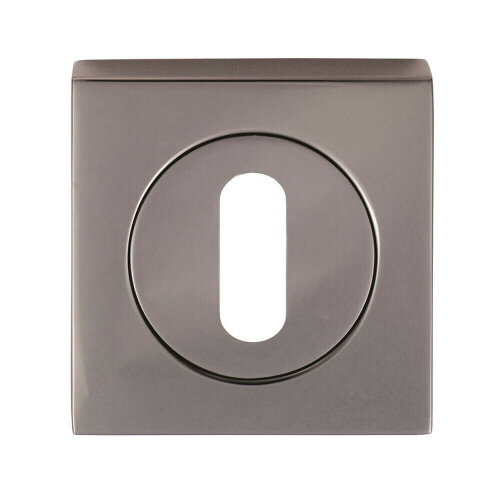 Loops Square Lock Profile Escutcheon 51 x 51mm Concealed Fix Black Nickel 1