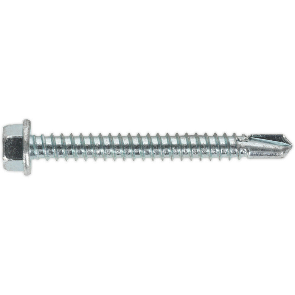 100 PACK 5.5 x 50mm Self Drilling Hex Head Screw - Zinc Plated Fixings Screw