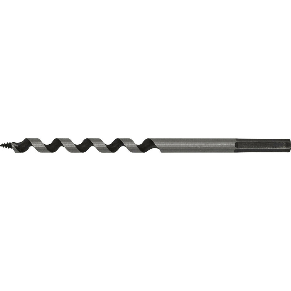 8 x 155mm Hardened Auger Wood Drill Bit - Hexagonal Shank - Woodwork Timber