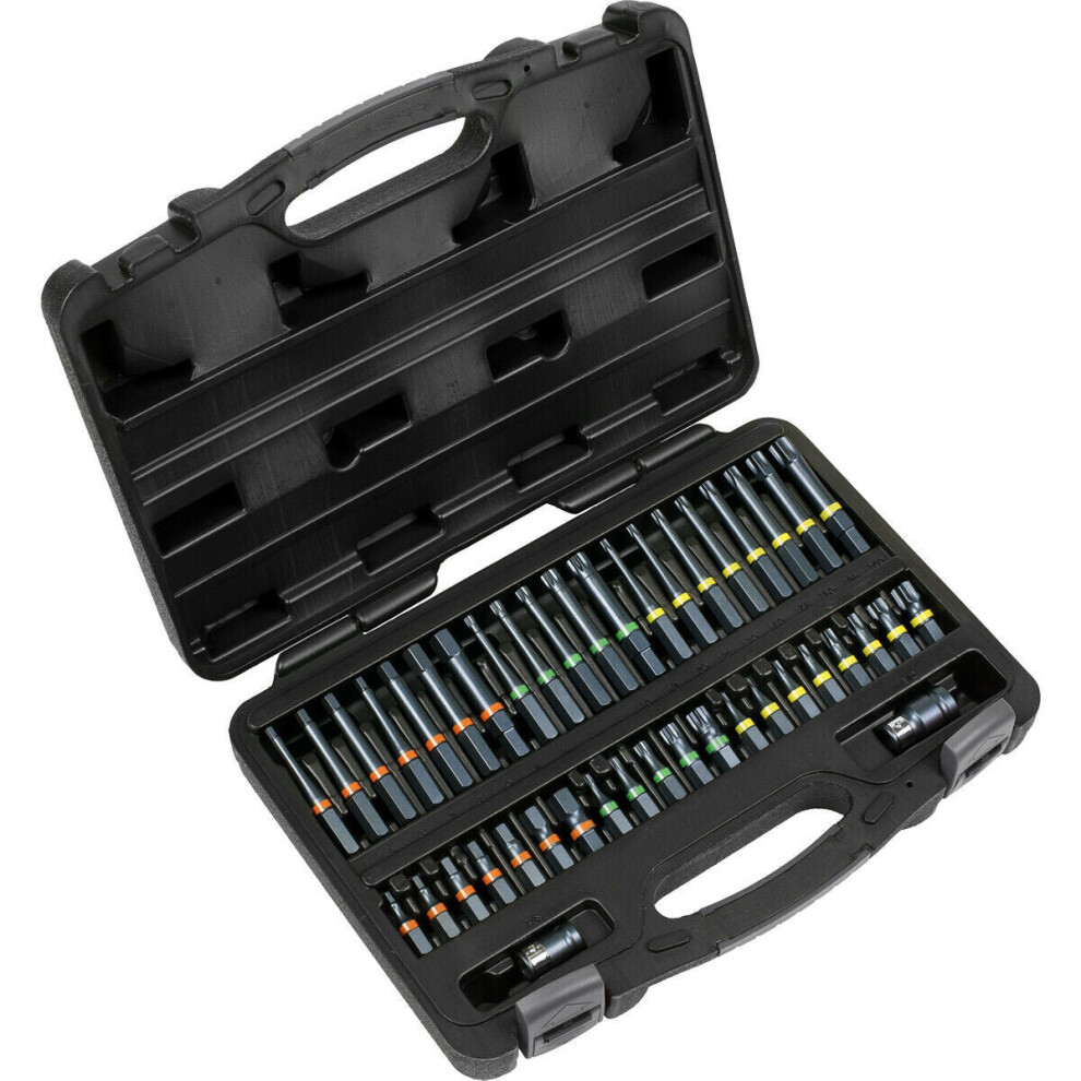 Loops 42 Pack Trx Hex Spline Impact Bit Set - 3/8" & 1/2" Square Drive Socket S2 Steel