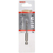 Bosch 2608595519 Hex Shank Wood Drill Bit, 3mm x 33mm x 74mm, Silver