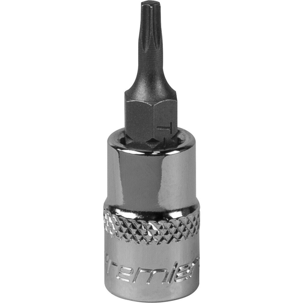 Loops T10 Trx Star Socket Bit - 1/4" Square Drive - Premium S2 Steel Head Knurled Grip