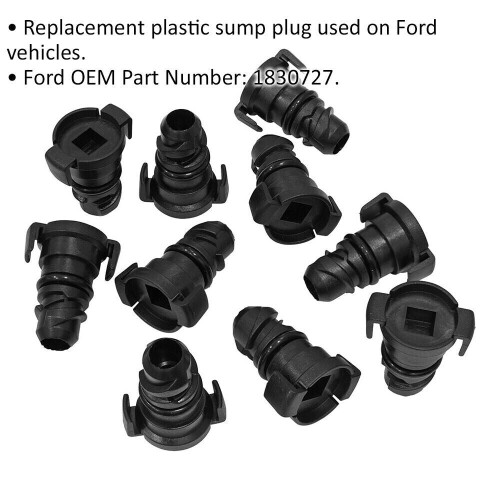 Loops 10 PACK Plastic Sump Plug - Replacement Plug for Ford Duratorq - OEM 1830727 1