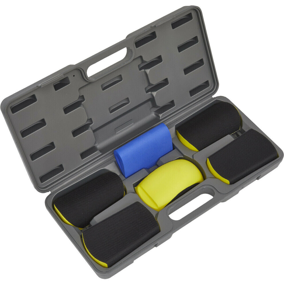 6 Piece Hook and Loop Sanding Block Kit - Hook and Loop Surfaces - Resilient