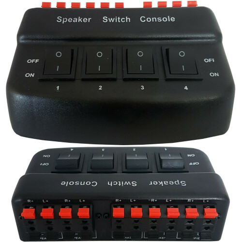 Loops 4 Port Zone Speaker Selector Splitter Switch *50W 8 Ohm* Audio Distribution Box 1
