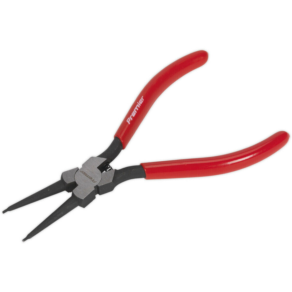 180Mm Straight Nose Internal Circlip Pliers - Spring Loaded Jaws - Non-Slip Tips 5056524253465