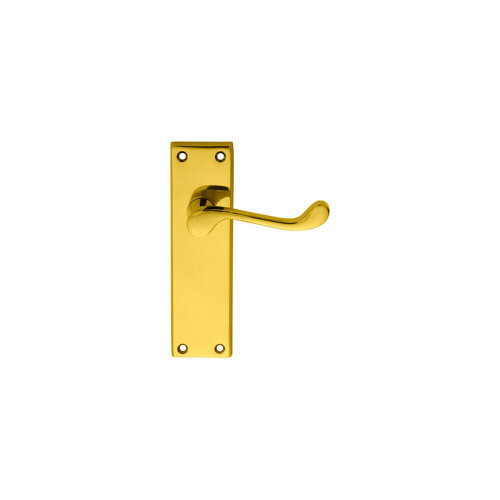Loops 2x PAIR Victorian Scroll Lever on Sweedor Latch Backplate 150 x 43mm Brass 2