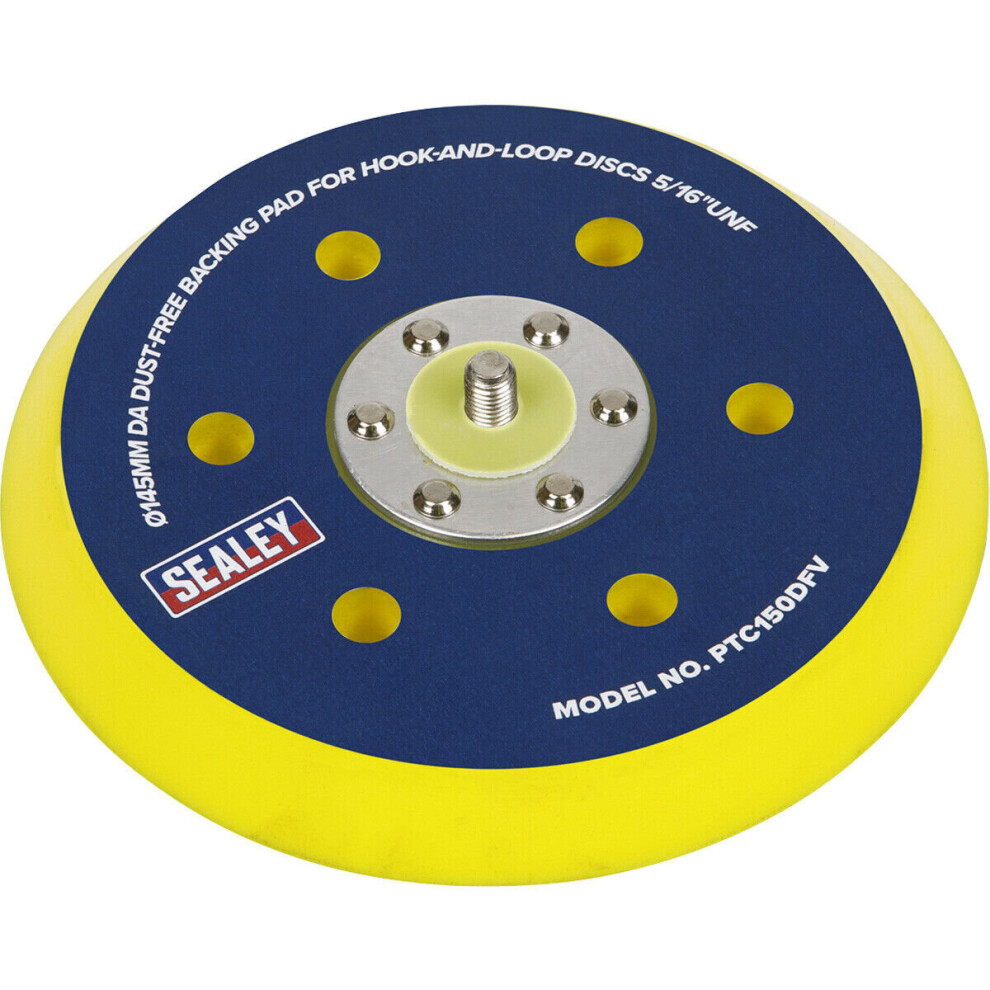 Loops 145Mm Da Backing Pad For Hook & Loop Discs - 5/16 Inch Unf Thread - Dust Free