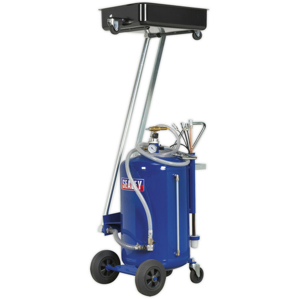 80L Mobile Oil Drainer With Air Discharge - Cantilever Drain Pan - Probes 5056524244876