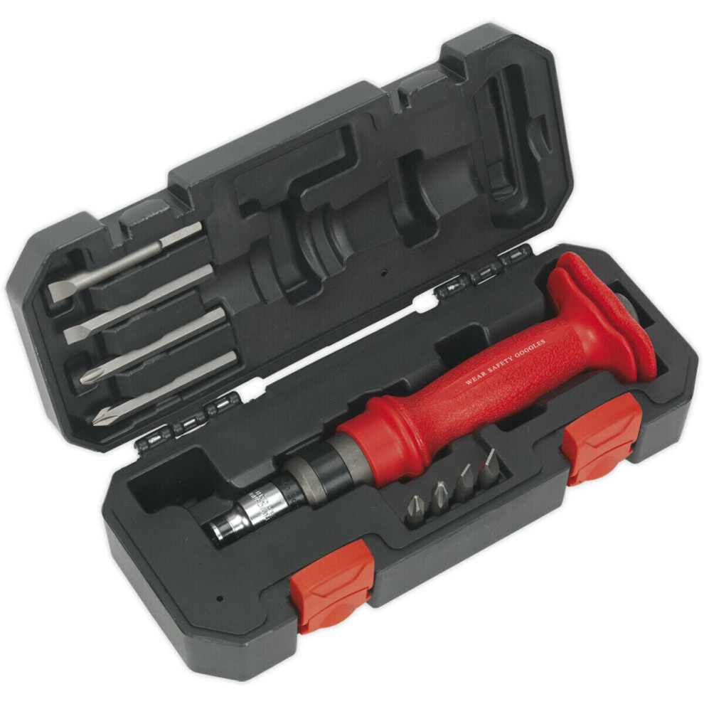 Loops 10 Pack Heavy Duty Impact Driver Set - Manual Tight Screw Remover Hammer Strike